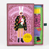 A boxed set labeled "FEARLESS FASHION MAGNETIC DOLLS" shows a stylized doll on the front and an open tray with colorful clothing pieces inside, with a yellow circle reading "4 DOLLS 50 PIECES".